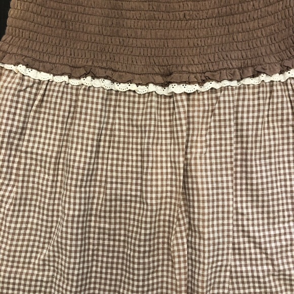 NWOT Maurices Super Cute Summer Strapless Gingham & Lace Ruffle Detailed Dress - Picture 4 of 7